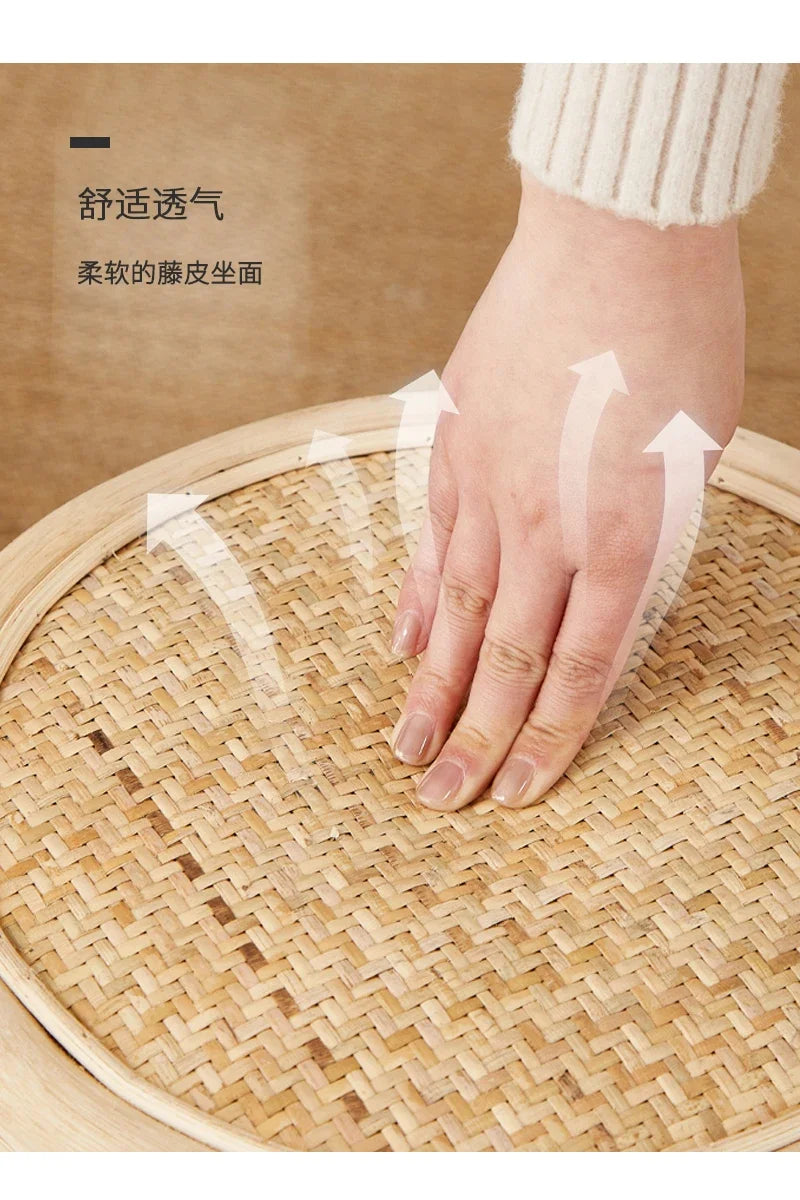 Rattan Woven Mobile  Stool Mobile  Furniture