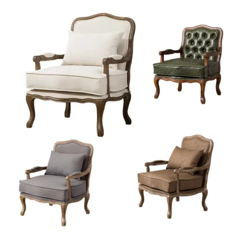 Solid wood retro sofa chair