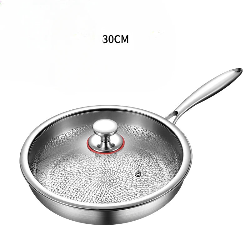 High-end titanium pan, household uncoated steak frying