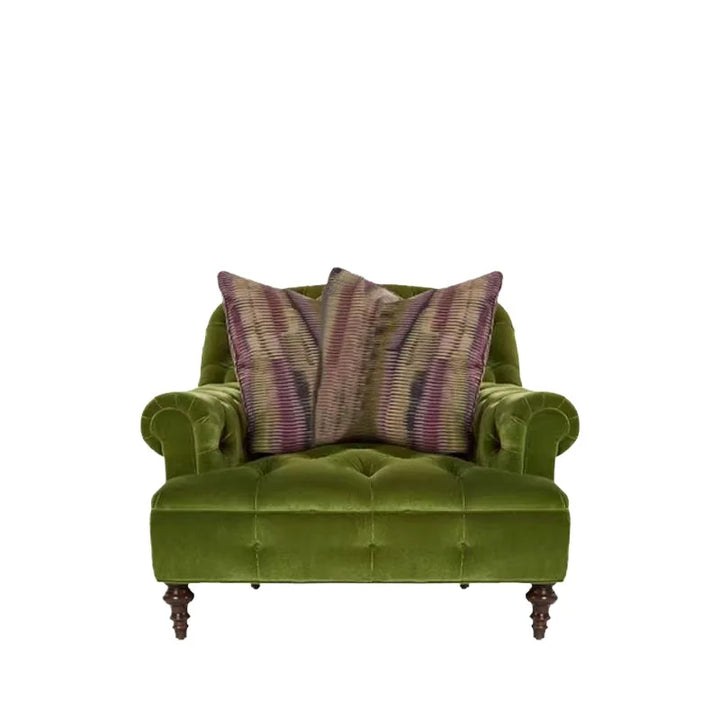 retro olive green velvet  sofa