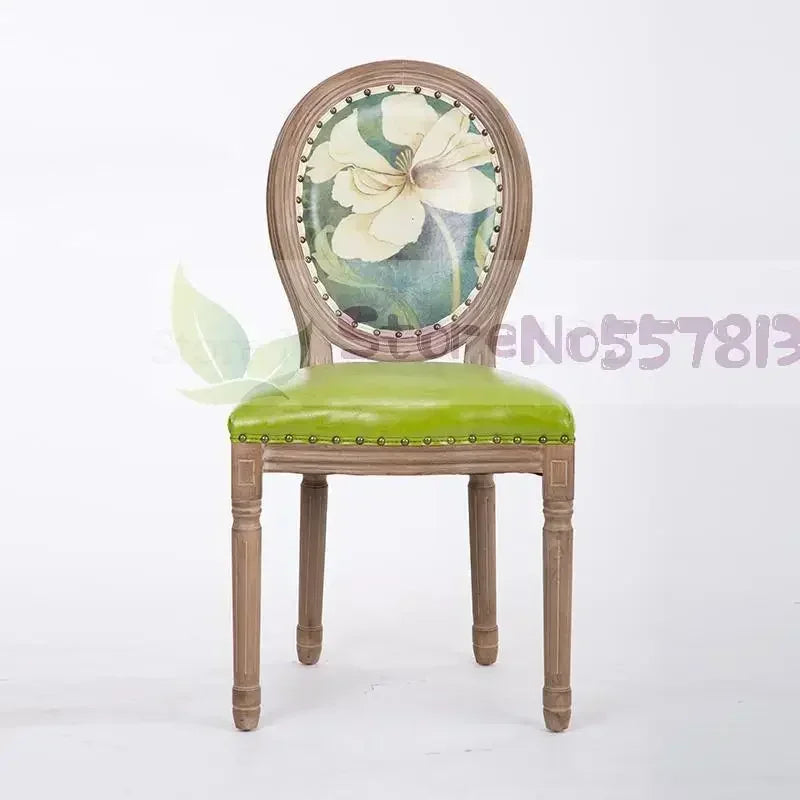 Retro Solid Wood Soft Chair - Simple Leather Seat, Dining Chair