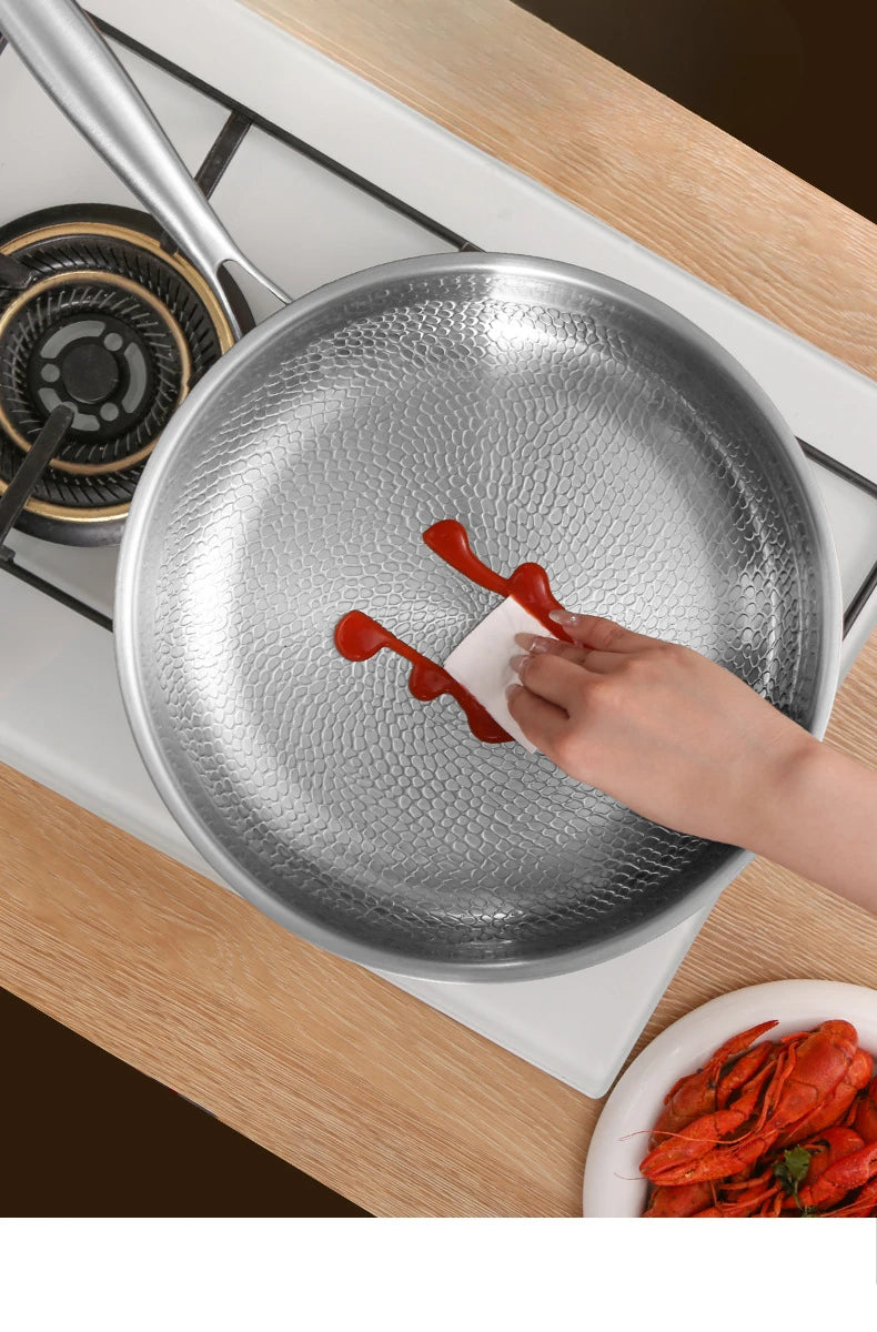 High-end titanium pan, household uncoated steak frying