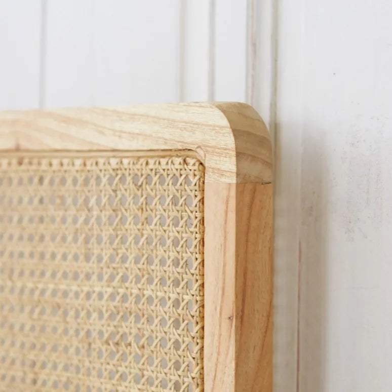 Vintage Rattan Headboard with Cane Webbing Bedroom Furniture