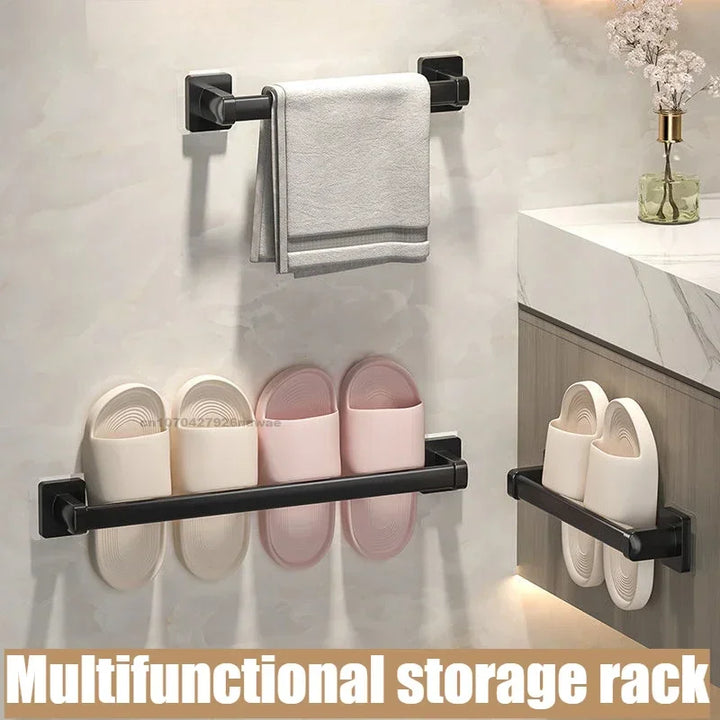 Wall Mounted Towel Rack Bathroom Storage, Rack No Drilling