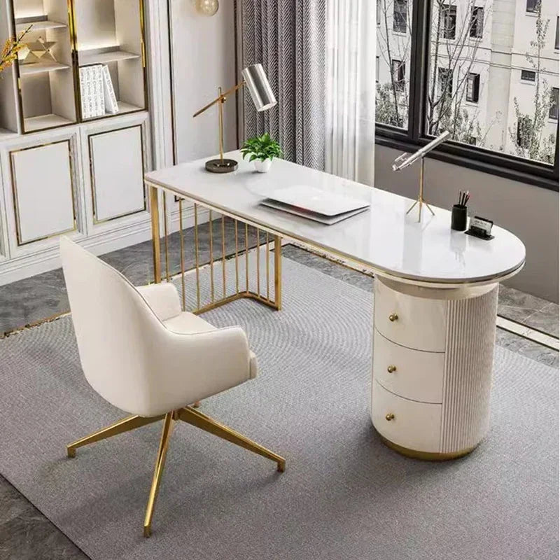 Modern Home Office Desk With Drawers Storage