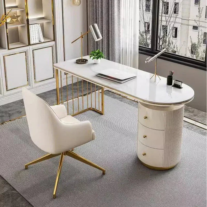 Modern Home Office Desk With Drawers Storage