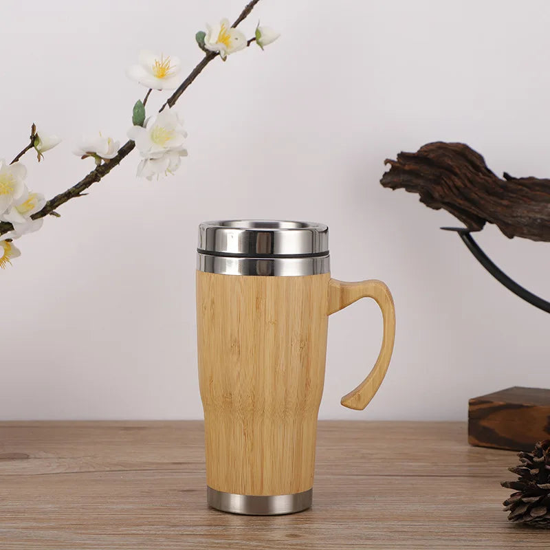 Personalized Bamboo Thermos Insulated Cup And Bottle