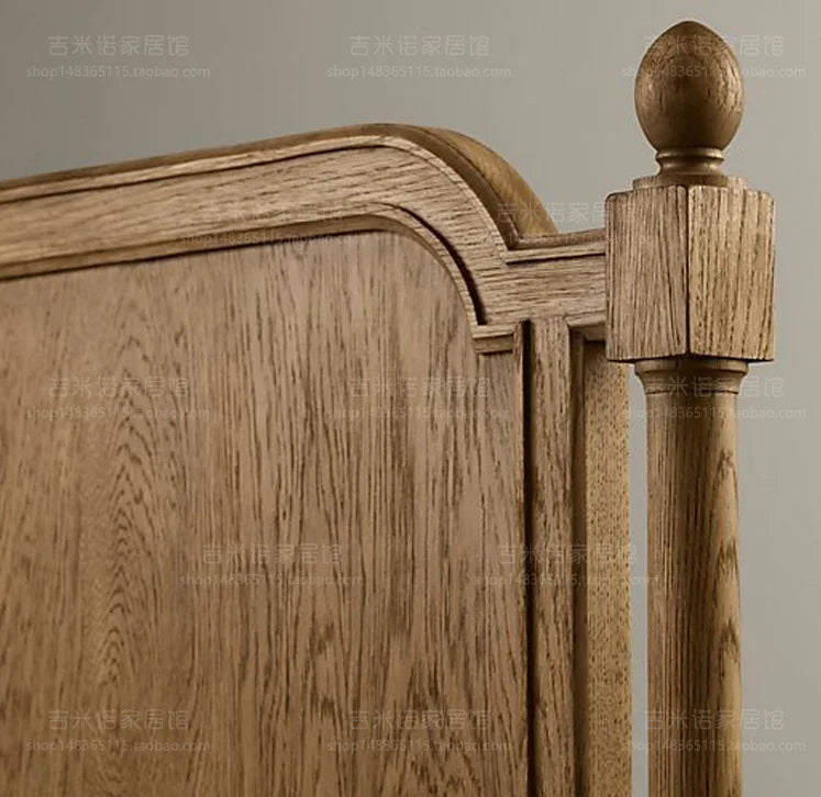 Single Solid Retro Wood Bed