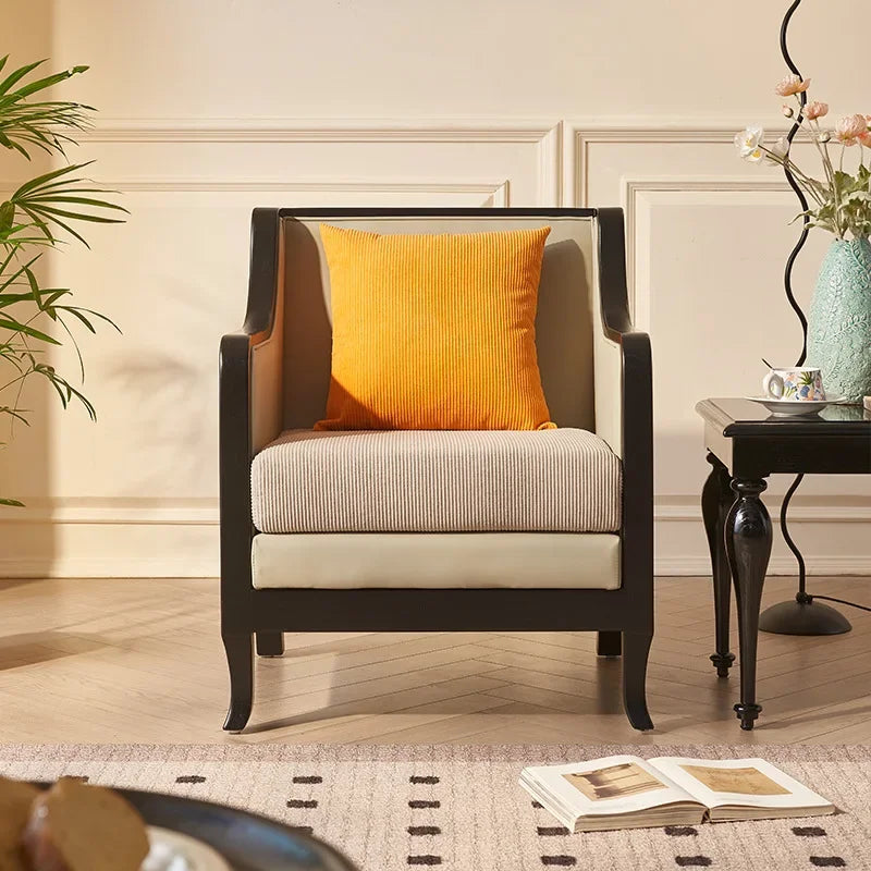 Rattan solid wood single sofa chair