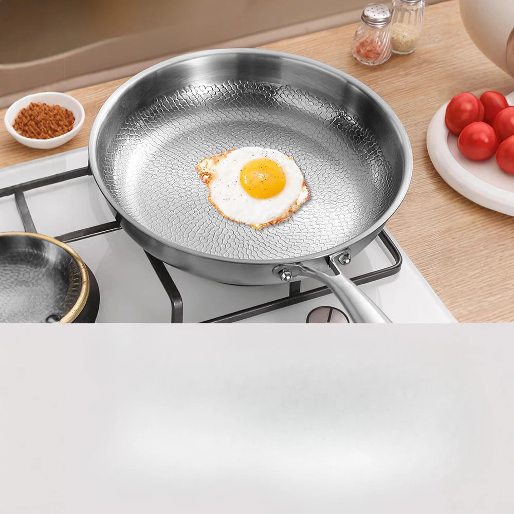 High-end titanium pan, household uncoated steak frying