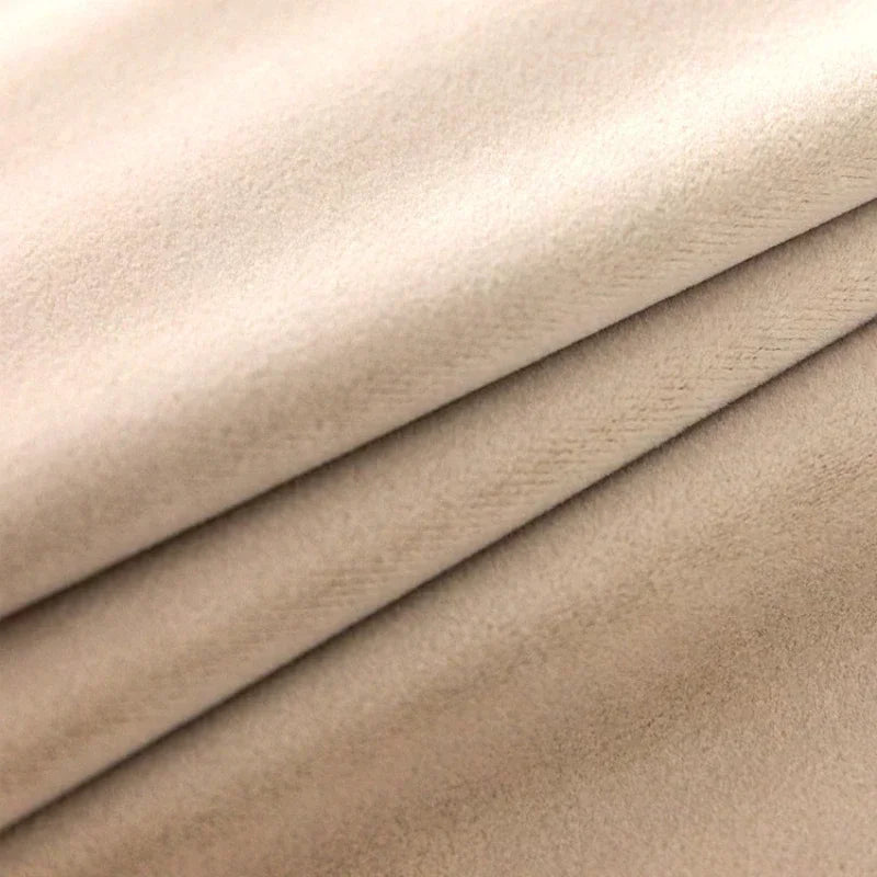 Modern Beige Velvet Curtains for Living Dining Room Bedroom