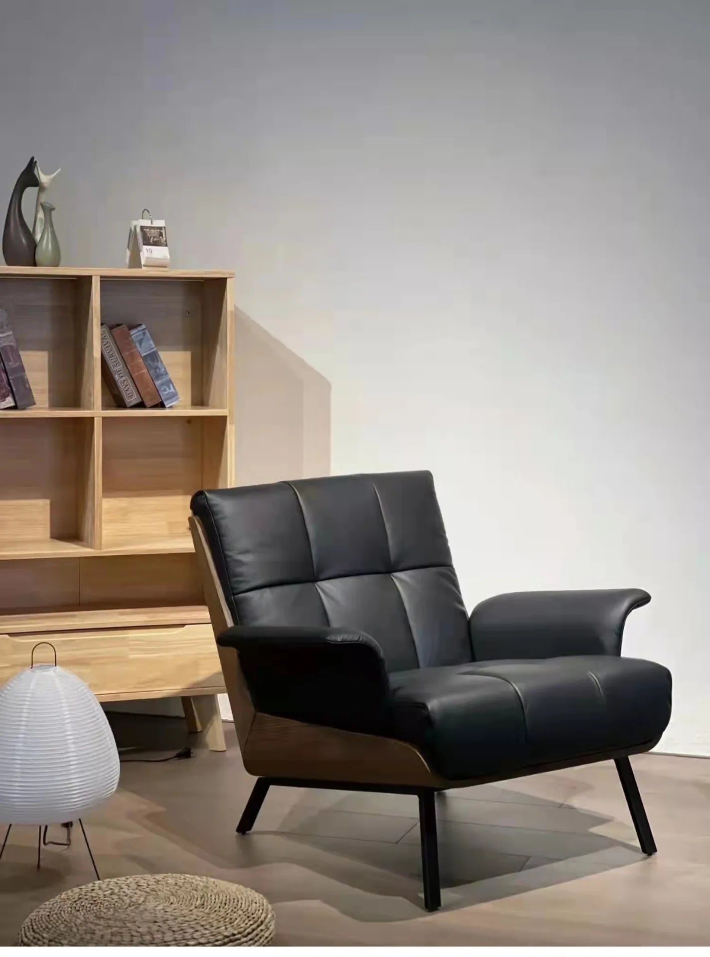 Single leather chair design high-grade backrest