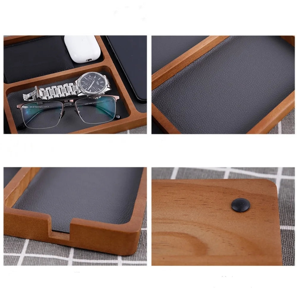 Wooden Office Desktop Storage Box