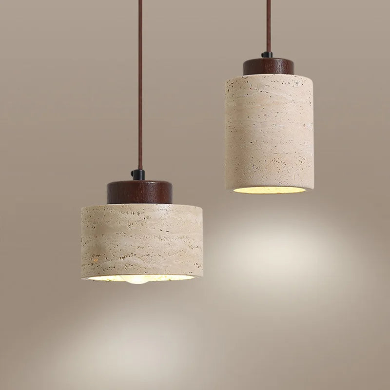 Modern designer (wabi-Sabai) hanging stone lights