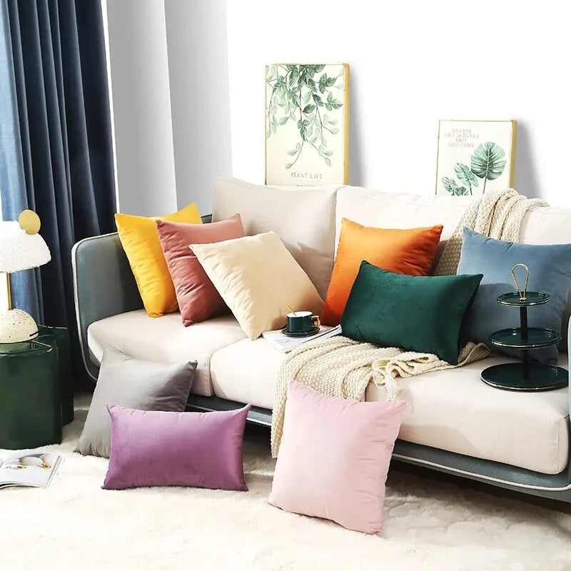 Velvet Burnt Throw Pillow