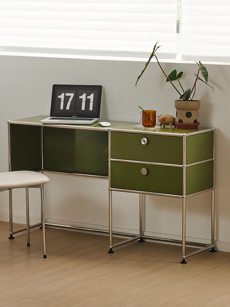 Modern Modular Metal Desk with Storage Cabinet