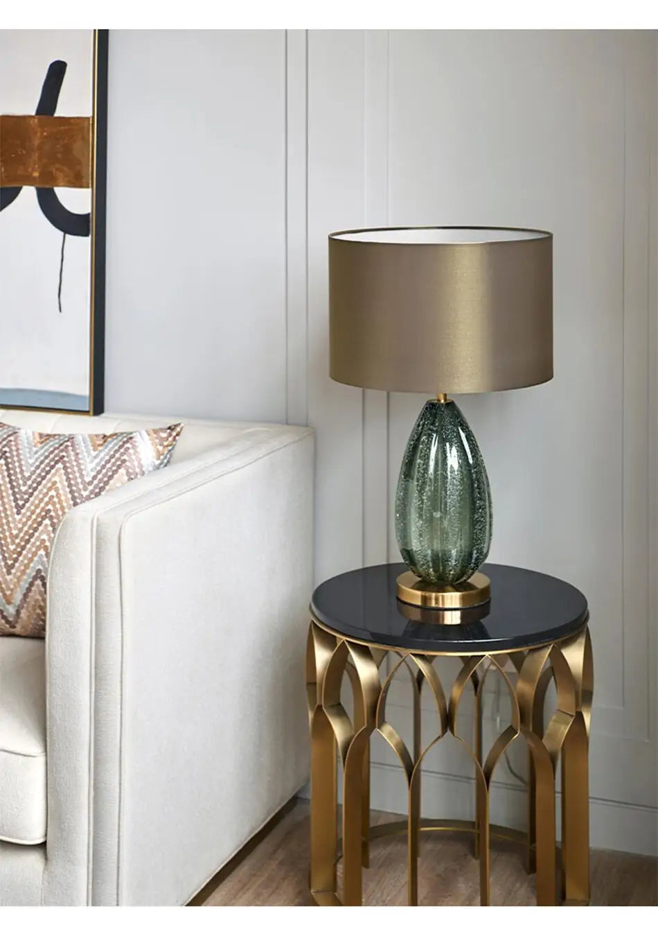 Living Room Oversized Glass Table Lamp