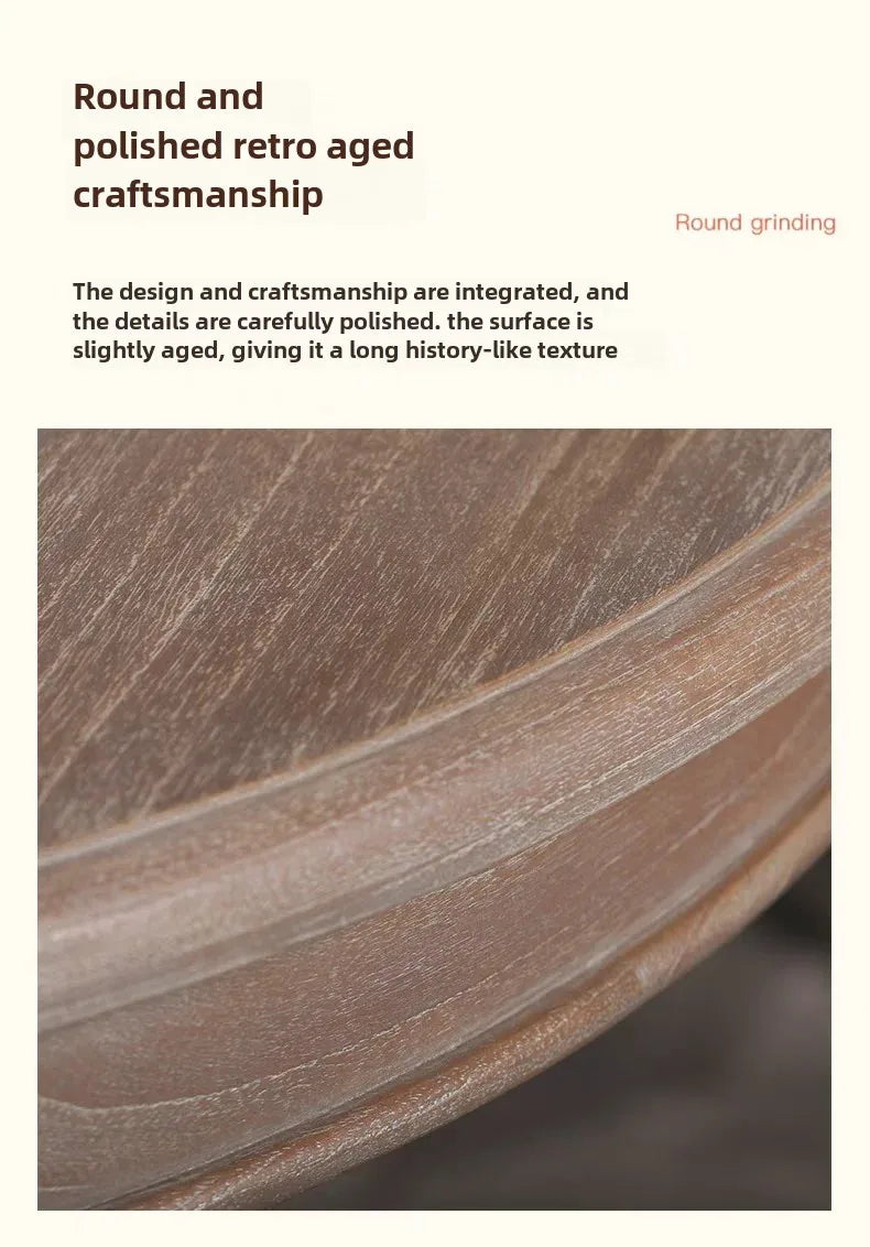 American Retro Solid Wood Round Dining Table