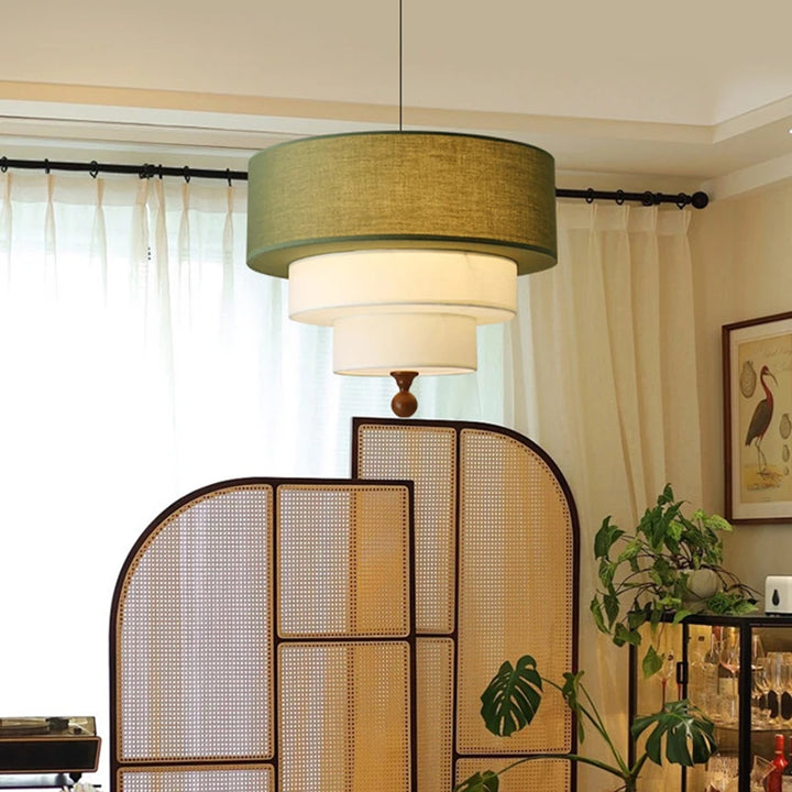Modern White / Green Lampshade