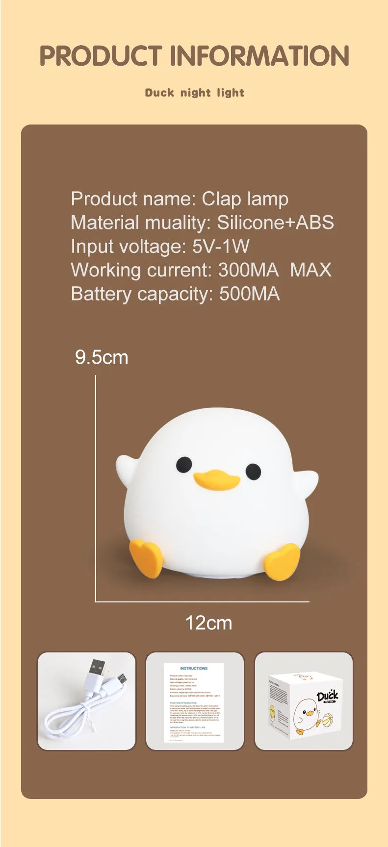 DoDo Duck Silicone LED Bedside Lamp