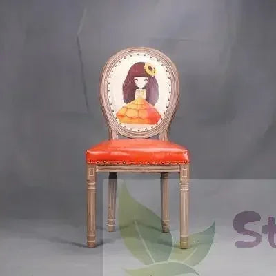 Retro Solid Wood Soft Chair - Simple Leather Seat, Dining Chair