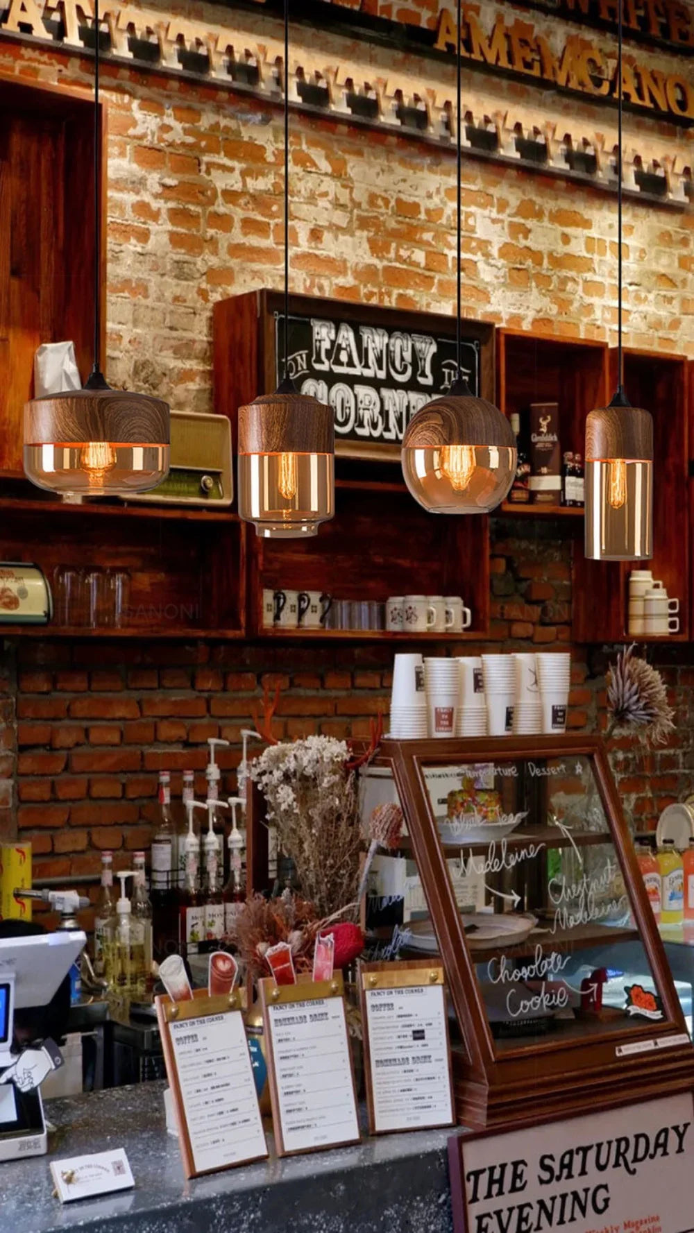 Wooden LED Pendant Lights Fixtures