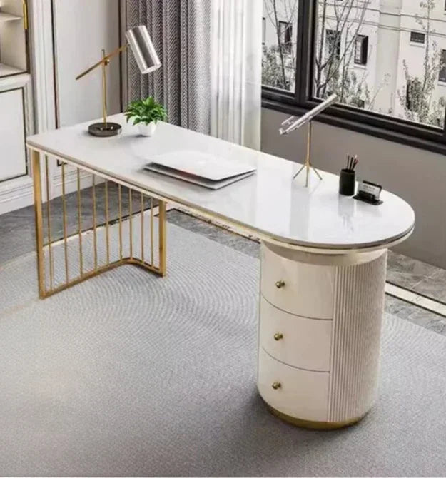 Modern Home Office Desk With Drawers Storage