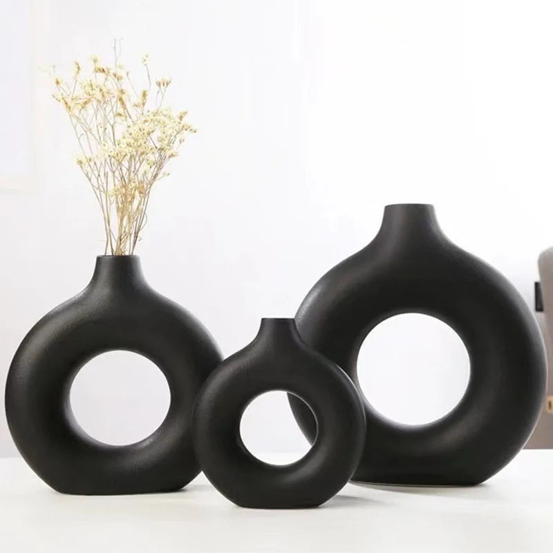Minimalist Simple Vase Donut Shape Single Flower