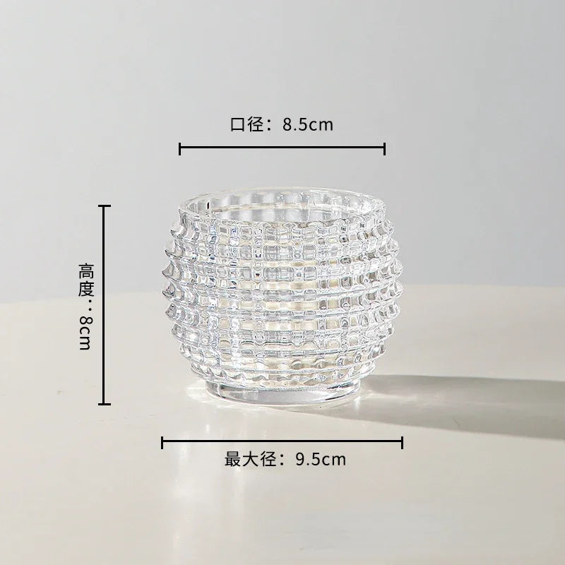 Modern Minimalist Crystal Small Vase Living Room Mini Transparent Glass Ball Flower Arrangement Hydroponic Desktop Decoration