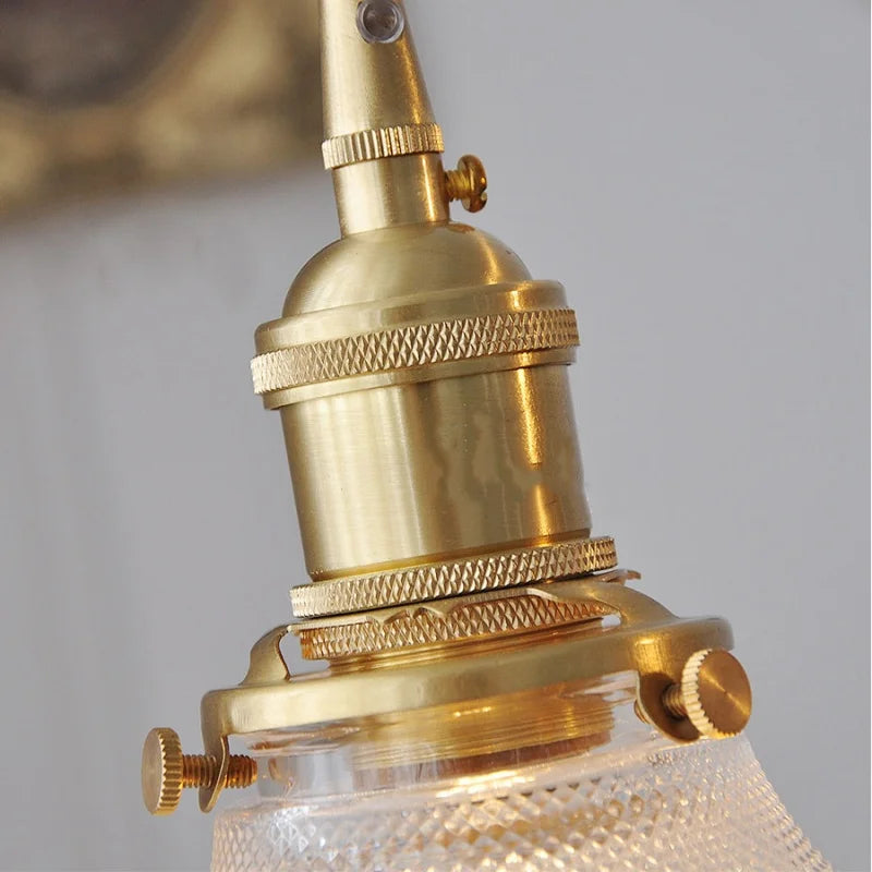 Green Glass LED Pendant Lights  Copper Knob Switch