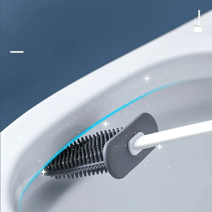 Silicone Toilet  Cleaning Brush Flat Head