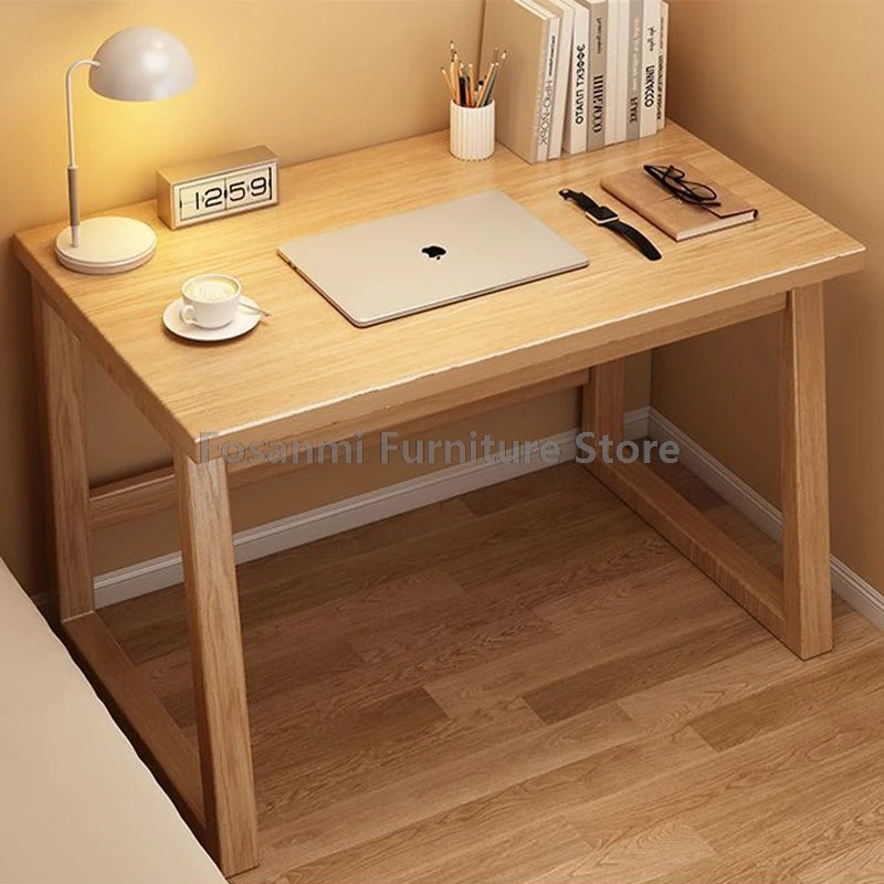 Natural Wood Desks and Chair Set for Home Office