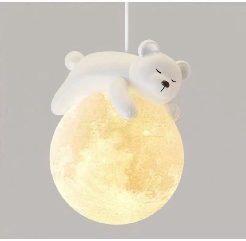 Moon LED Hanging Polar Bear, Rabbit Lamps