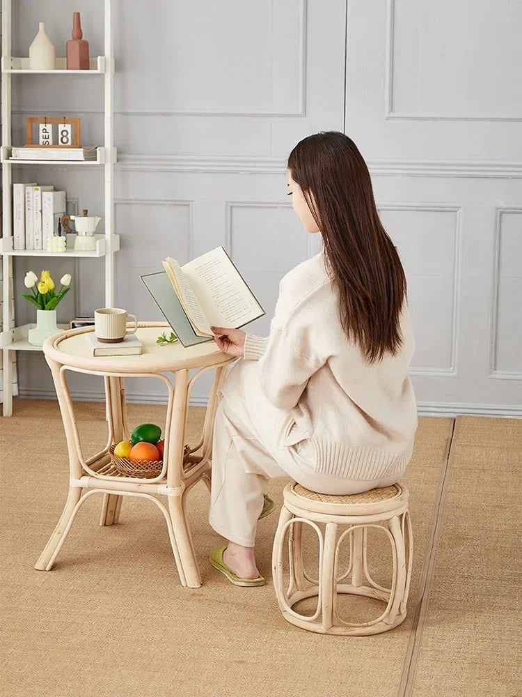 Rattan Woven Mobile  Stool Mobile  Furniture