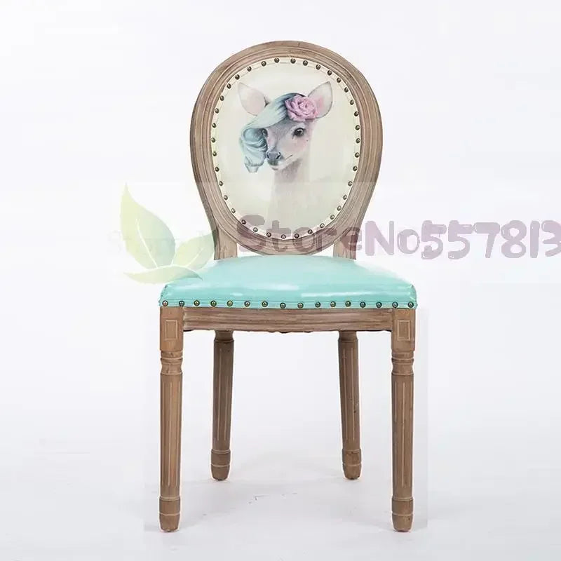 Retro Solid Wood Soft Chair - Simple Leather Seat, Dining Chair