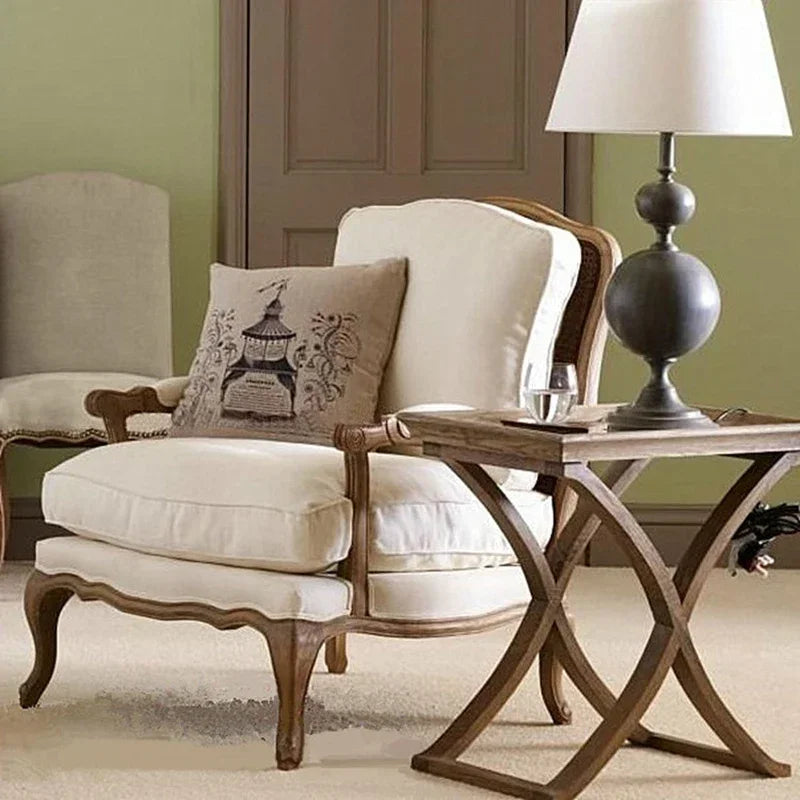 Single Solid Wood Small Sofa Recliner