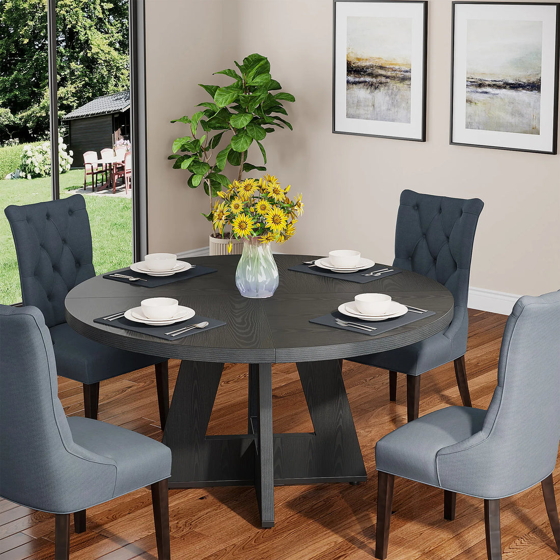 Round Dining Table for a Small  Kitchen Dinning and Dining Room