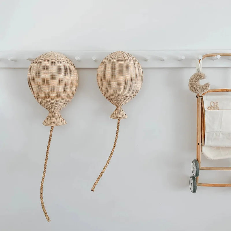 Nordic Balloon Wall Decor Natural Rattan