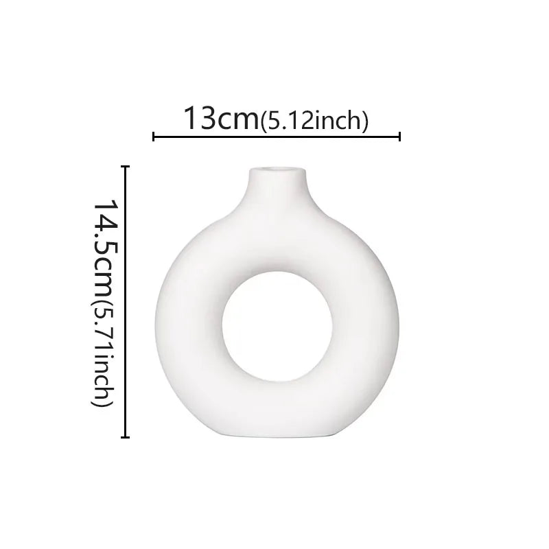 Minimalist Simple Vase Donut Shape Single Flower