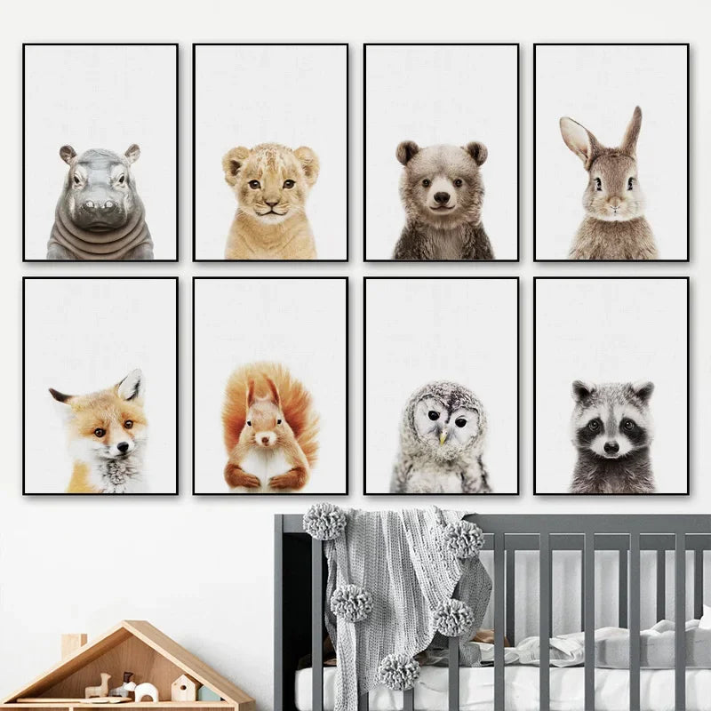 Baby Room Animal Wall Canvas Painting