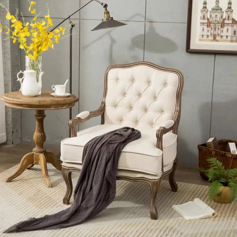 Solid wood retro sofa chair