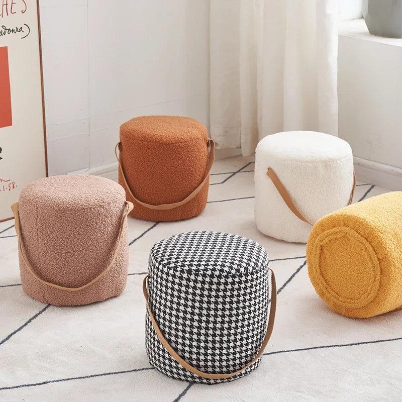 Velvet Small Round Stool