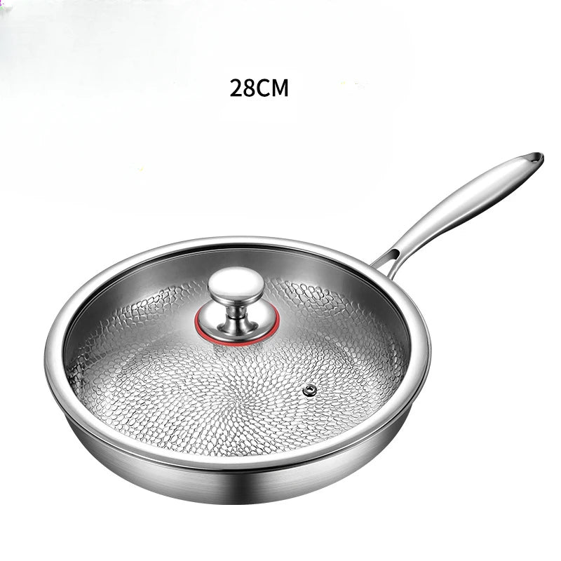 High-end titanium pan, household uncoated steak frying