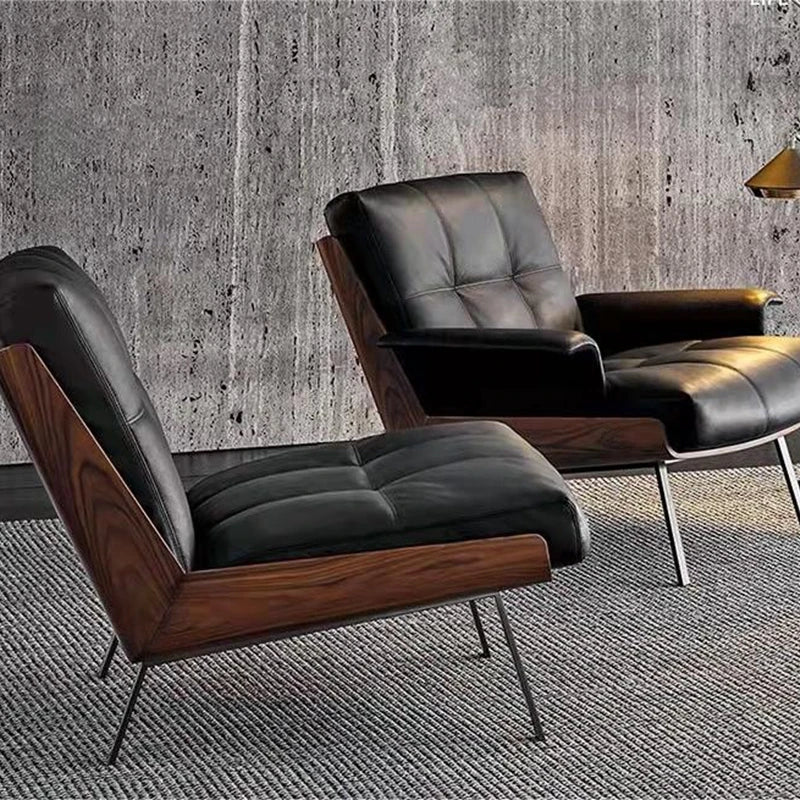 Single leather chair design high-grade backrest
