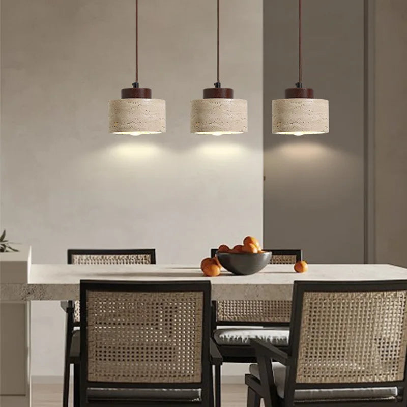 Modern designer (wabi-Sabai) hanging stone lights